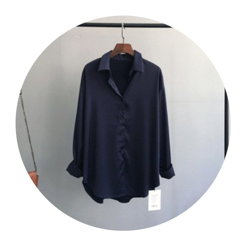 Inoue – Stilren vintage blus med lång ärm