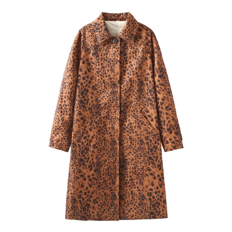 Frederic – Elegant trenchcoat med dyreprint