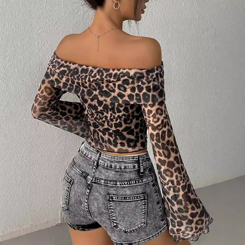 Eniola – Sexig leopardmönstrad topp