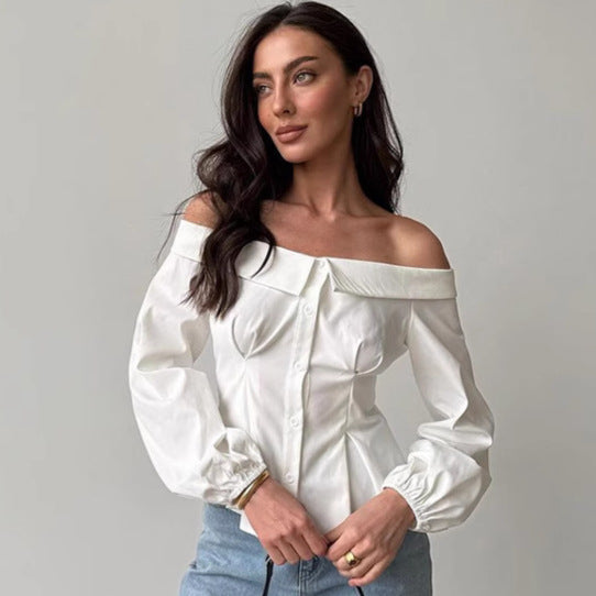 Anjali – Elegant off-shoulder skjorta