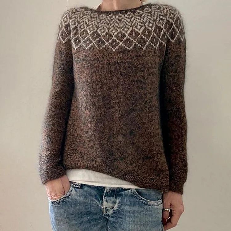 Sonia - Varm, stickad pullover med mönster