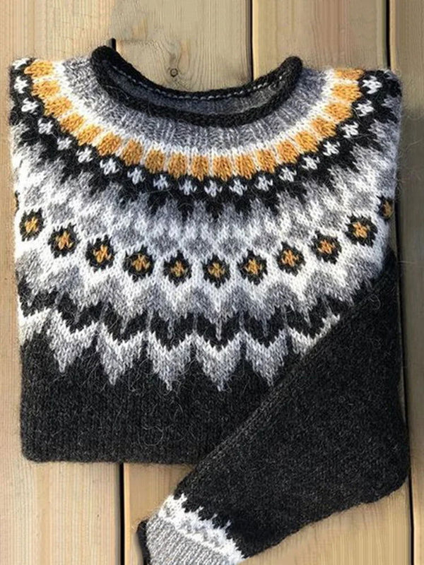 Anahi – Varm, stickad cardigan med mönster