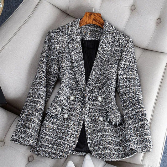 Brianna – Elegant rutig blazer för damer