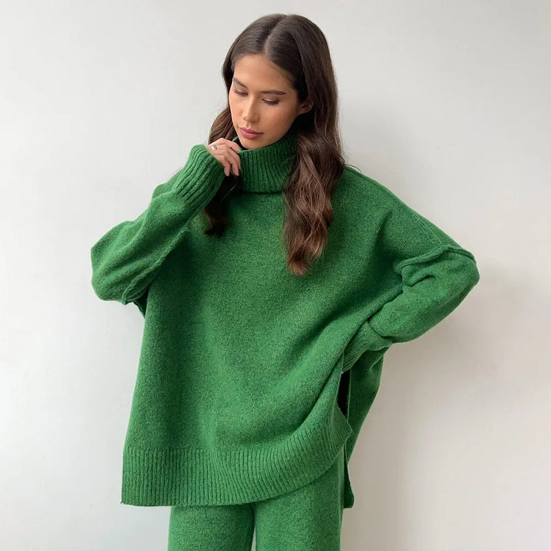 Edith – Bekväm, tjock turtleneck tröja set