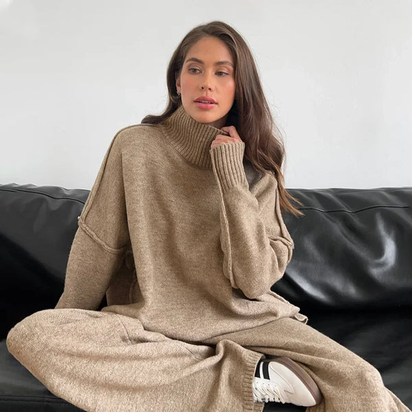 Edith – Bekväm, tjock turtleneck tröja set