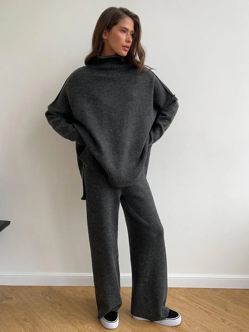 Edith – Bekväm, tjock turtleneck tröja set