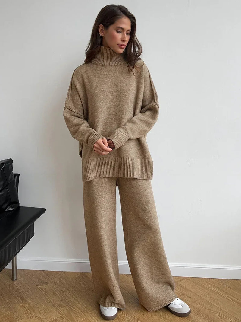 Edith – Bekväm, tjock turtleneck tröja set