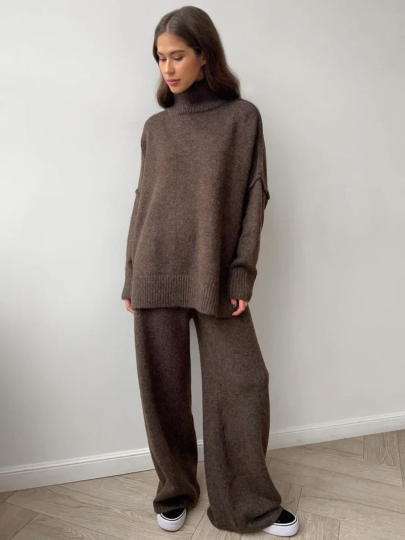 Edith – Bekväm, tjock turtleneck tröja set