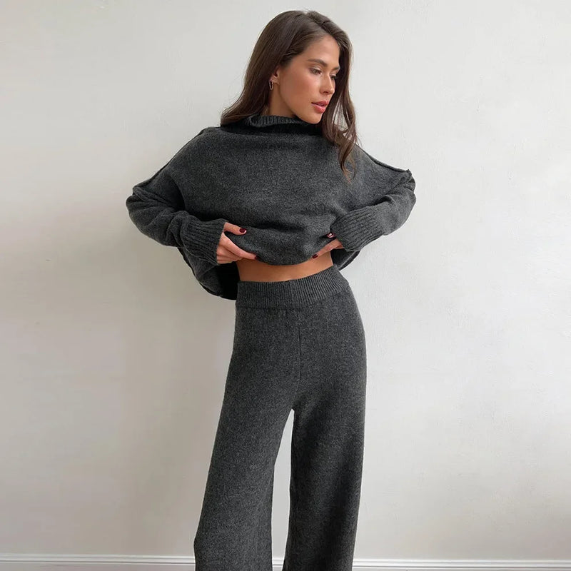 Edith – Bekväm, tjock turtleneck tröja set