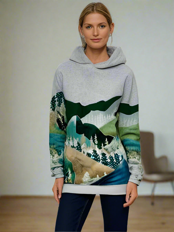 Louisa | Harajuku Sweatshirt med bergstryck